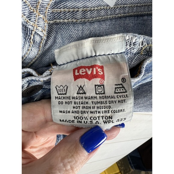 Vintage Levis 501 XX Jeans Mens 32x34 Light Blue Denim Made USA Distressed 90s - Picture 11 of 11